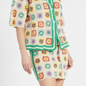 NWT Bohemian Traders Crochet Knit Mini Skirt